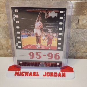 1998 Upper Deck Michael Jordan MJ Timeframe 23 95-96 Card Chicago Bulls w/ Stand